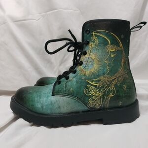 Black Boots with Gold Accents